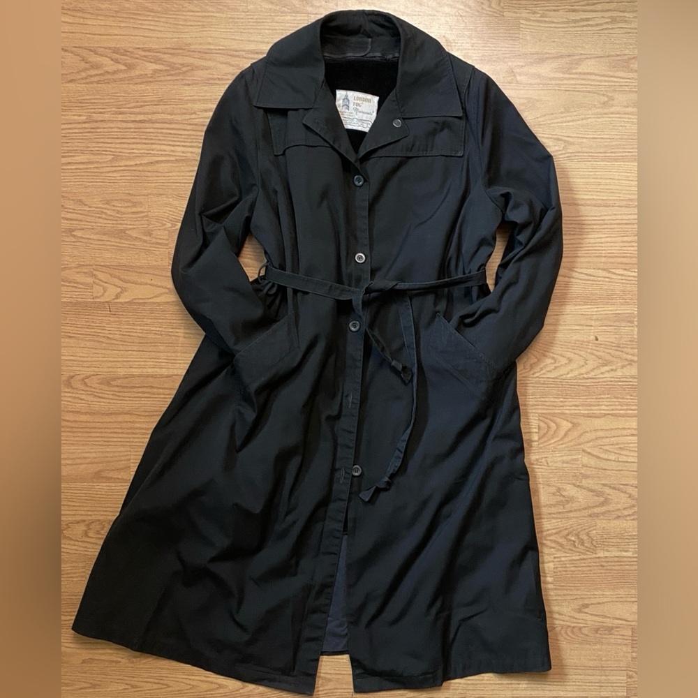 London Fog Black Trench Coat